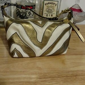 Coach gold and white small purse